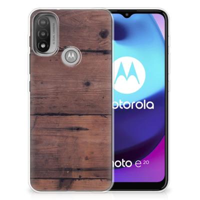 Motorola Moto E20 | E40 | Bumper Hoesje | Old Wood