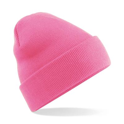 Beechfield Basic dames / heren beanie wintermuts - 100% soft Acryl - roze - Super soft
