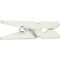 Creativ Company Mini wasknijpers, l: 25 mm, b: 3 mm, wit, 36 stuk/ 1 doos