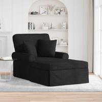 Chaise Lounge met Rok met kussen Zwart 91 x 157 x 91 cm Stof