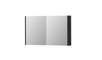 INK SPK1 spiegelkast met 2 dubbel gespiegelde deuren, stopcontact en schakelaar 100 x 14 x 60 cm, houtskool eiken