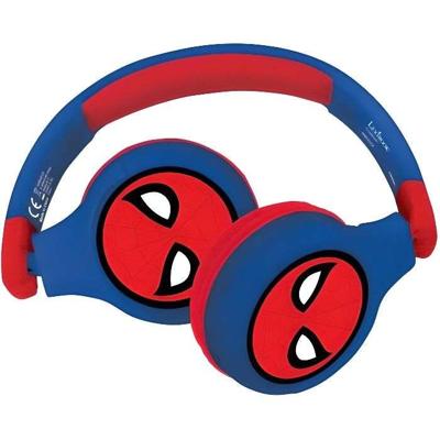 SPIDER-MAN Comfortabele opvouwbare 2-in-1 bluetooth en bedrade hoofdtelefoon voor kinderen met geluidsbeperking - LEXIBOOK