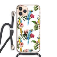 Kleurrijke papegaaien: iPhone 11 Pro Max Transparant Hoesje met koord