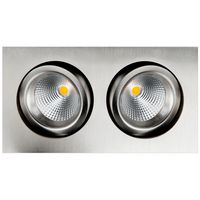 LED inbouwspot 2x7W 2700K geborsteld staal draai kantelbaar vierkant Junistar Lux Square SG 902593