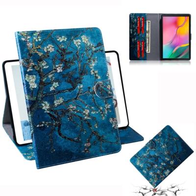 Abrikoos bloesem patroon horizontale Flip lederen case voor Galaxy tab een 10 1 (2019) T510/T515 met houder & kaartsleuf & portemonnee