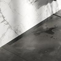 Brauer Douchegoot met Multifunctioneel Rooster en Flens Voor Wandmontage - 90 cm - Gunmetal Geborsteld Pvd