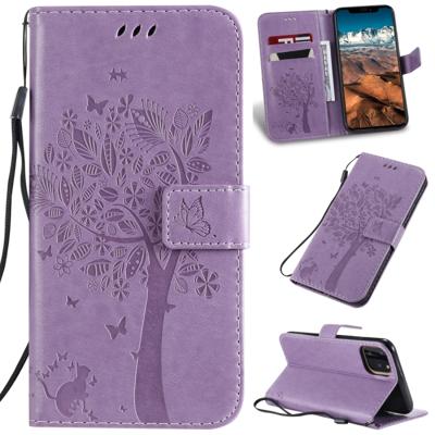 Boom & kat patroon gedrukt afdrukken horizontale Flip PU lederen draagtas met houder & kaartsleuven & portemonnee & Lanyard voor iPhone XI Max 2019 (l