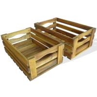 Appelkisten 2 st massief acaciahout