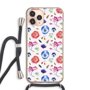 Bloemetjes: iPhone 11 Pro Max Transparant Hoesje met koord