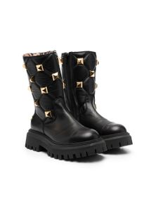 Philipp Plein Junior bottes à détails de clous - Noir