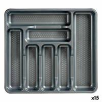 Bestekorganizer Kinvara Grijs Plastic 39 x 5 x 42,5 cm 42,5 x 5 x 39 cm (15 Stuks)