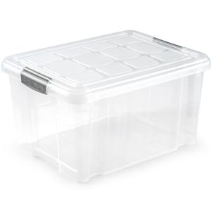 Plasticforte Opslagbakken met deksel - 16 liter - 40 x 30 x 21 cm - Organizers - transparant