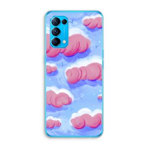 Roze wolken met vogels: Oppo Find X3 Lite Transparant Hoesje