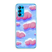 Roze wolken met vogels: Oppo Find X3 Lite Transparant Hoesje