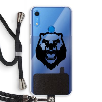Angry Bear (black): Huawei Y6s Transparant Hoesje met koord