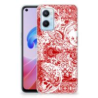 Silicone Back Case OPPO A96 | OPPO A76 Angel Skull Rood