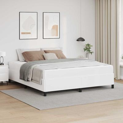 Bedframe met matras met matras Wit 180 x 200 cm Kunstleer