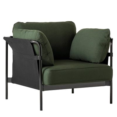 HAY Can Fauteuil - Groen Steelcut / Zwart Frame / Zwart Canvas HAY Can Fauteuil - Groen Steelcut / Zwart Frame / Zwart Canvas