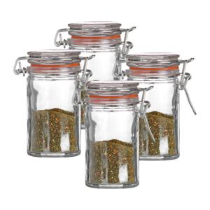 Weckpotje/inmaakpotje - 4x - mini - 70 ml - glas - met beugelsluiting