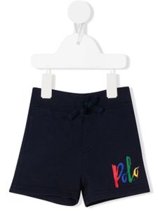 POLO RALPH LAUREN KIDS short à logo imprimé - Bleu