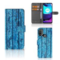 Motorola Moto E20 | E30 | E40 | Book Style Case | Wood Blue