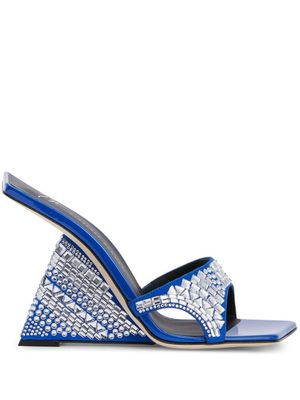 Giuseppe Zanotti sandales compensées Akira Shine 105 mm - Bleu