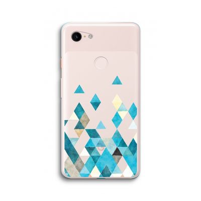 Gekleurde driehoekjes blauw: Google Pixel 3 XL Transparant Hoesje