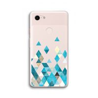 Gekleurde driehoekjes blauw: Google Pixel 3 XL Transparant Hoesje