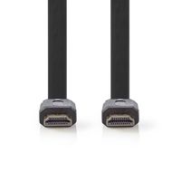 Platte High Speed HDMI-kabel met Ethernet | HDMI-connector - HDMI-connector | 5,0 m | Zwart