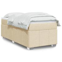 Boxspring met matras stof crèmekleurig 100x200 cm