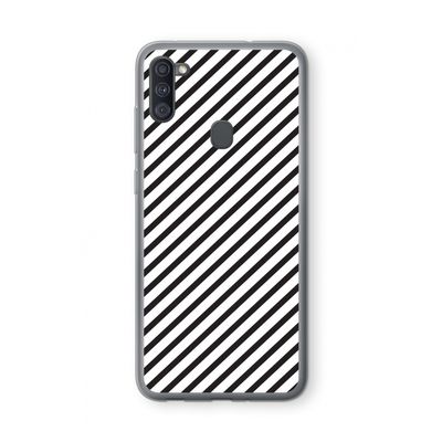 Strepen zwart-wit: Samsung Galaxy A11 Transparant Hoesje