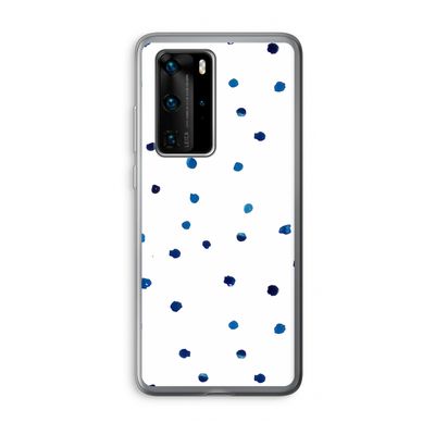 Blauwe stippen: Huawei P40 Pro Transparant Hoesje