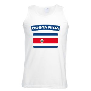 Singlet shirt/ tanktop Costa Ricaanse vlag wit heren