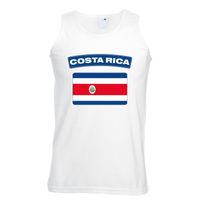 Singlet shirt/ tanktop Costa Ricaanse vlag wit heren