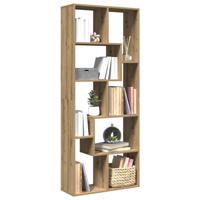 Kamerscherm / boekenkast 67x25x161,5 cm hout artisanaal eiken