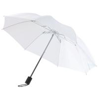 Opvouwbare paraplu - 2x - compact model - dia 85 cm - polyester - tas formaat - wit Opvouwbare paraplu - 2x - compact model - dia 85 cm - polyester - tas formaat - wit