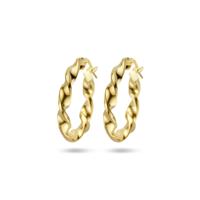 14k Geelgouden Gedraaide Oorringen - 3 mm