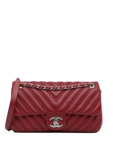 CHANEL Pre-Owned mini sac porté épaule Chevron Flap (2015-2016) - Rouge