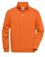 James & Nicholson JN831 Workwear Half Zip Sweat - Orange - S