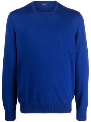 Fay pull en laine à col rond - Bleu