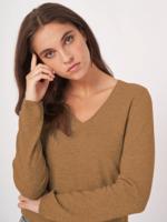 Basic V-hals trui van cashmere wolmix