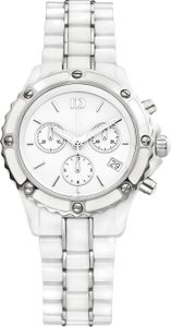 Danish Design IV62Q961 Horloge staal-keramiek zilverkleurig-wit