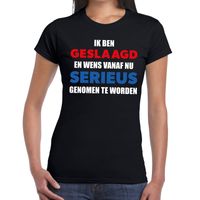 Ik ben geslaagd serieus t-shirt zwart dames - thumbnail