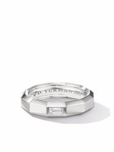 David Yurman bague Faceted en or blanc 18ct pavée de diamants (6 mm) - Argent