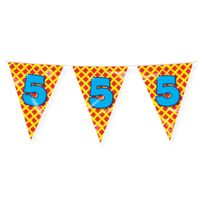 Verjaardag 5 jaar thema Vlaggetjes - Feestversiering - 10m - Folie - Dubbelzijdig - thumbnail