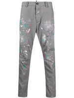 DSQUARED2 pantalon à détails de taches de peinture - Gris