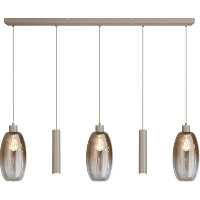 Masterlight Glazen hanglampOlive 3x Ø 18,5cm - 2x Run pendel - zand - 2431-36-130-5RT20218