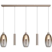 Masterlight Glazen hanglampOlive 3x Ø 18,5cm - 2x Run pendel - zand - 2431-36-130-5RT20218