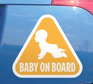 Baby aan boord sticker Gele en witte driehoek