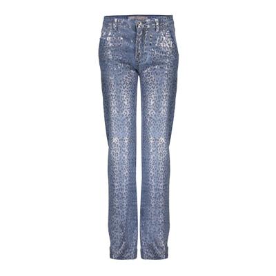 Geisha winter jeans meisjes - blauw - luipaard print